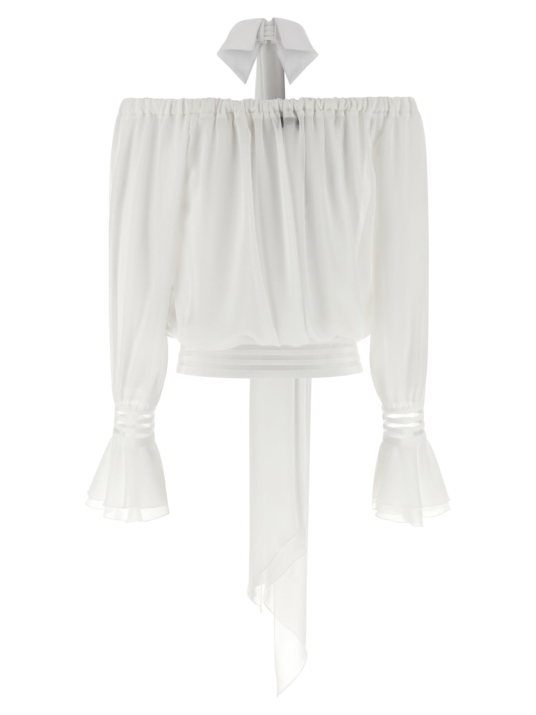 Elisabetta Franchi Shirt Collar Blouse Camicie - Bianco | 735333ef587e04e1ef49207294a072854d36d2b5
