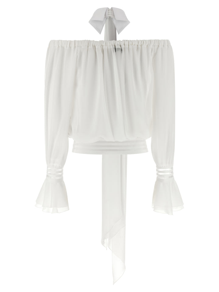 Elisabetta Franchi Shirt Collar Blouse Camicie - Bianco | 735333ef587e04e1ef49207294a072854d36d2b5