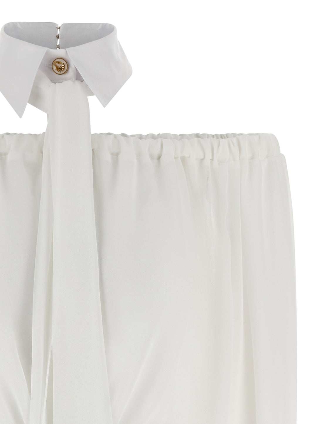 Elisabetta Franchi Shirt Collar Blouse Camicie - Bianco | 70e17abb8f059eea8c7d39a2ae0e7d53aab1774d