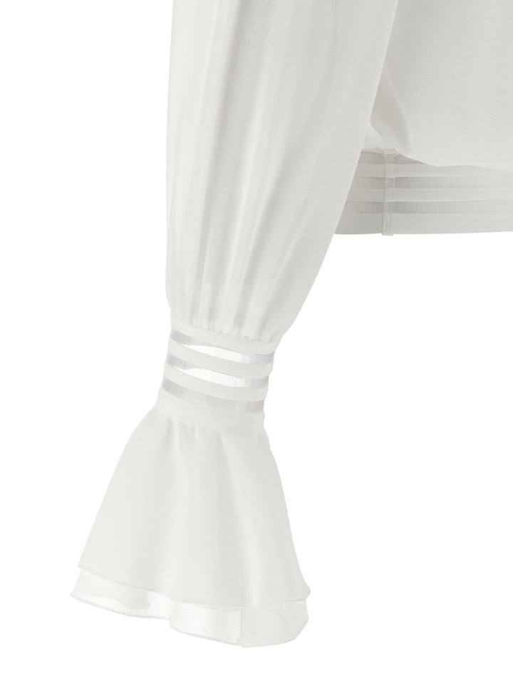 Elisabetta Franchi Shirt Collar Blouse Camicie - Bianco | 38faa443df20ab6c277a4367a156312b0573e4b2