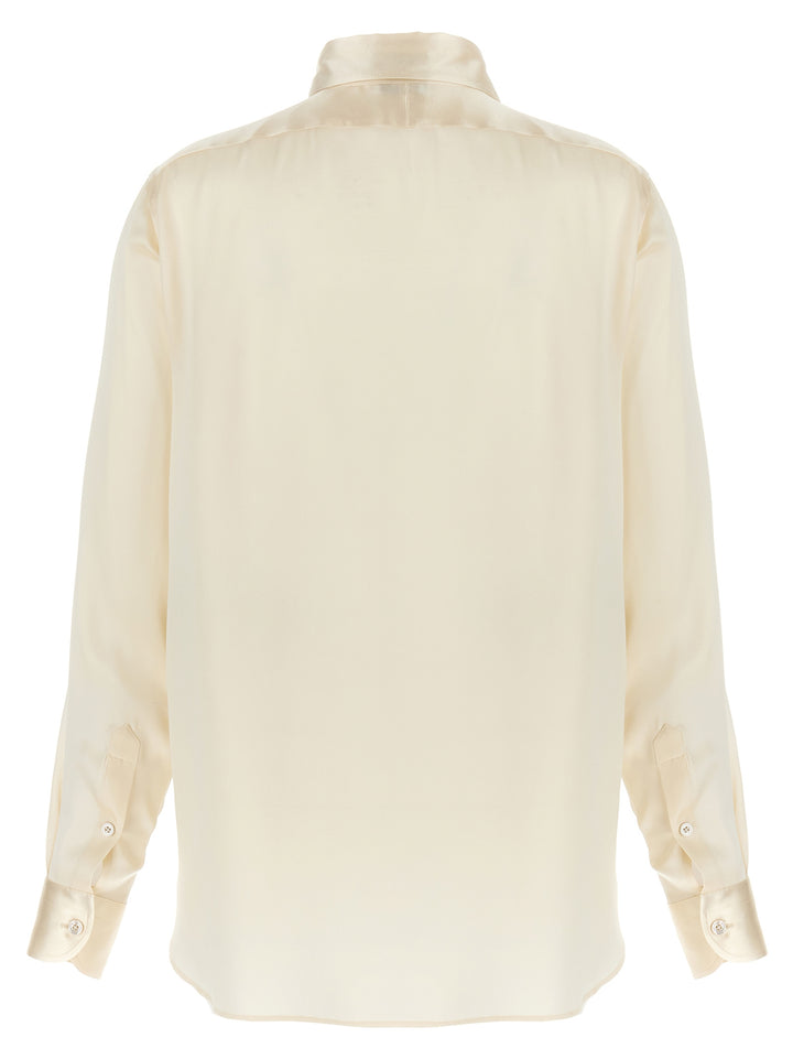 Tom Ford Pleated Plastron Shirt Camicie - Bianco | b6fc110e50eaa28bdbe97d7d615d900a1790f9e4