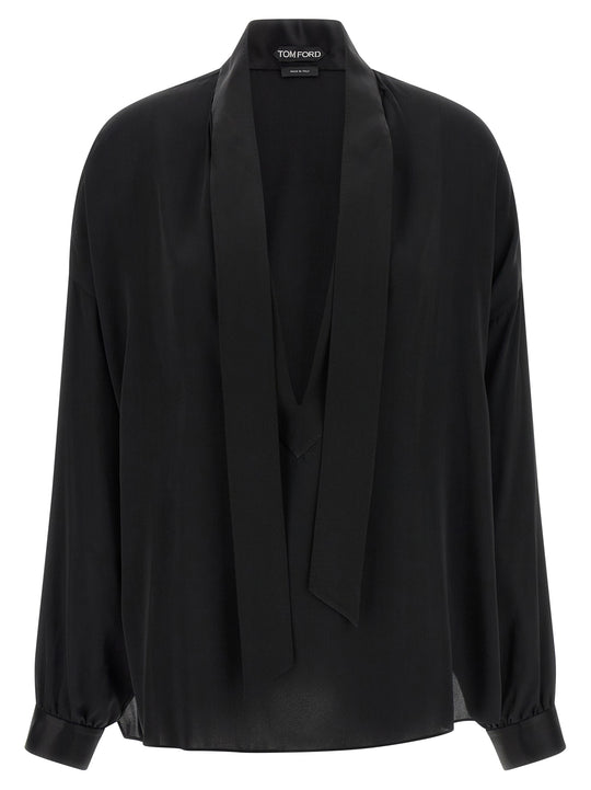 LavallièRe Neck Blouse Camicie Nero