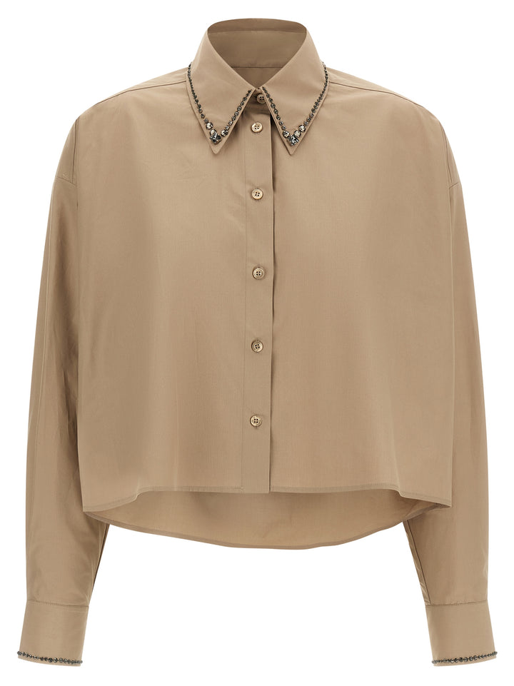 Fabiana Filippi Cropped Shirt Camicie - Beige | a795417f97099714abd7623ef25b3c50e4bd6256