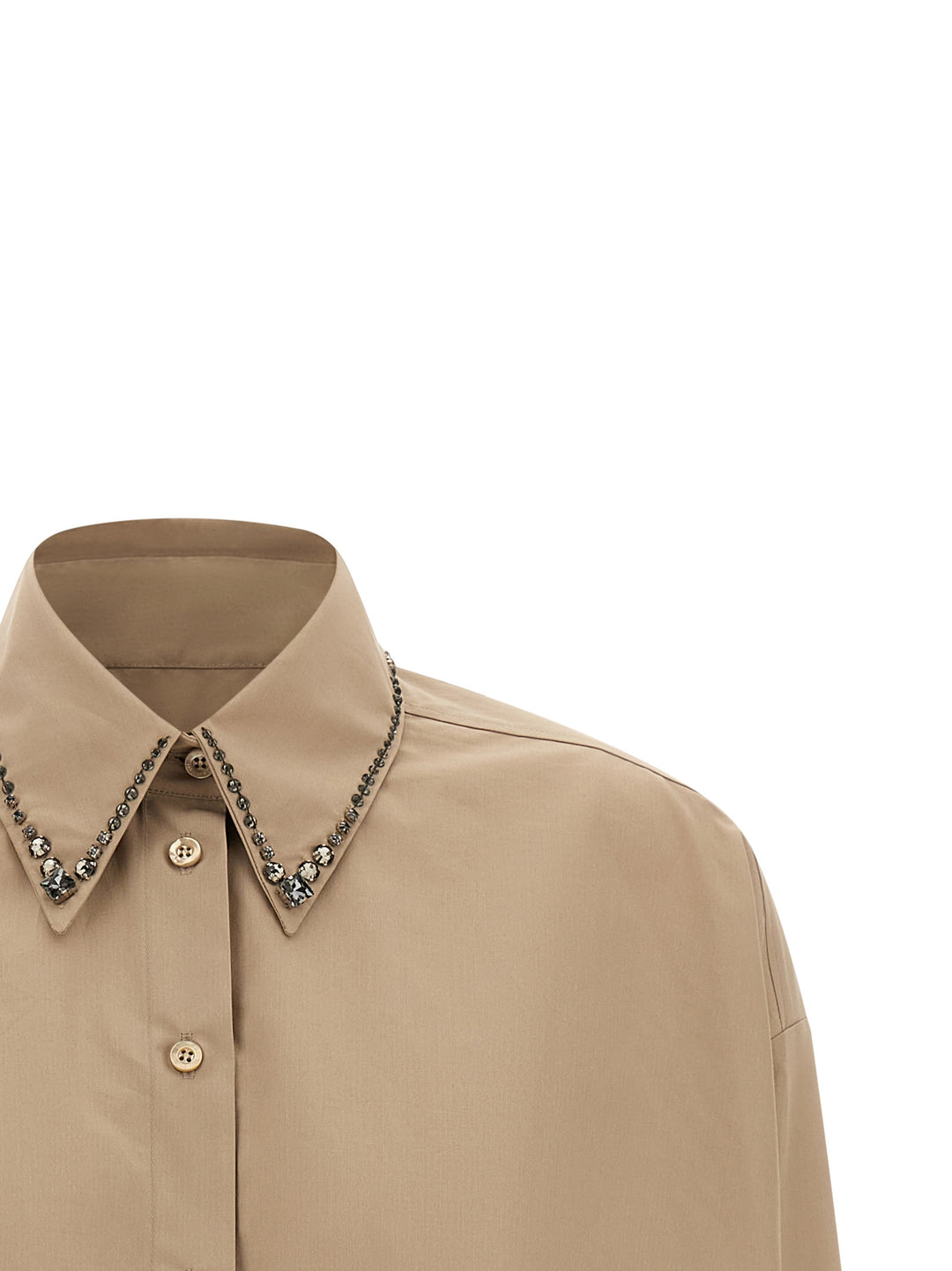 Fabiana Filippi Cropped Shirt Camicie - Beige | a93f38e68d65c492a8419a44adf92624edd629ad