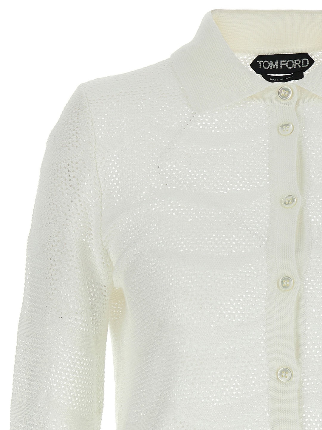 Tom Ford Openwork Cardigan Maglioni - Bianco | 7add09348951648610f005f248e33d27b03cb81c