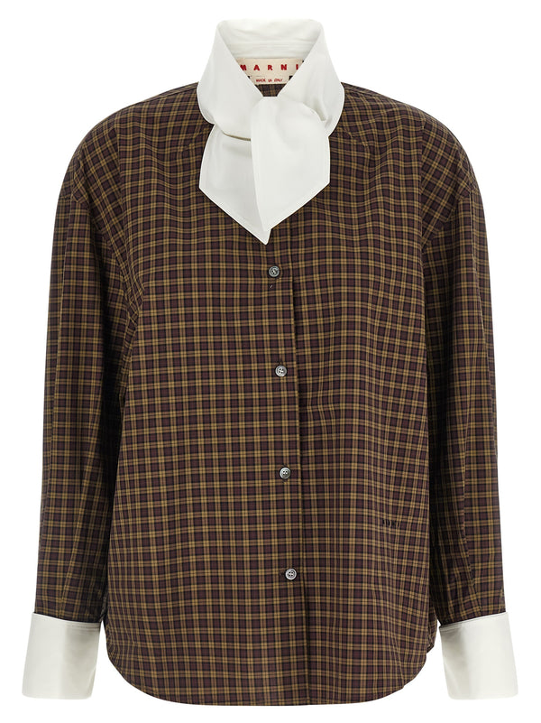 Scarf Collar Camicie Marrone