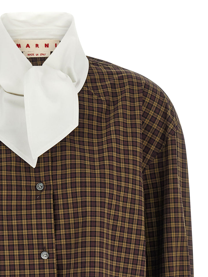 Marni Scarf Collar Shirt Camicie - Marrone | 26092659d872bfc775536b72e35a84a554a5946c