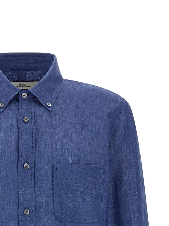 Riviera Project Linen Shirt Camicie - Blu | 293e650904ba966cc1bea25e7dc954bcd64b257b