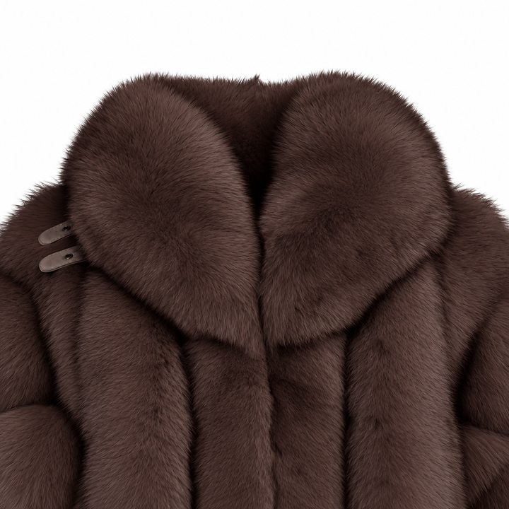 Metielle Couture Veste Nevel Marron en Fourrure de Renard