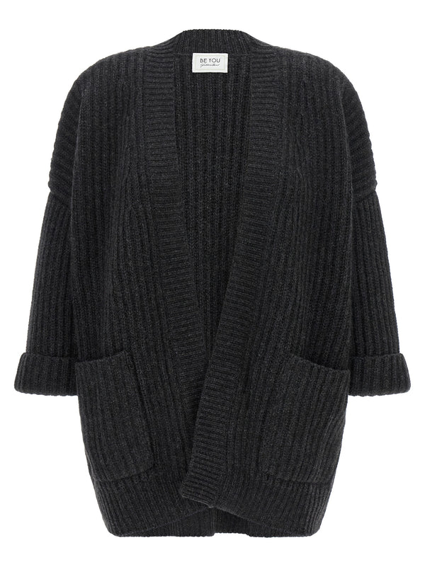 Ribbed Cardigan Maglioni Grigio