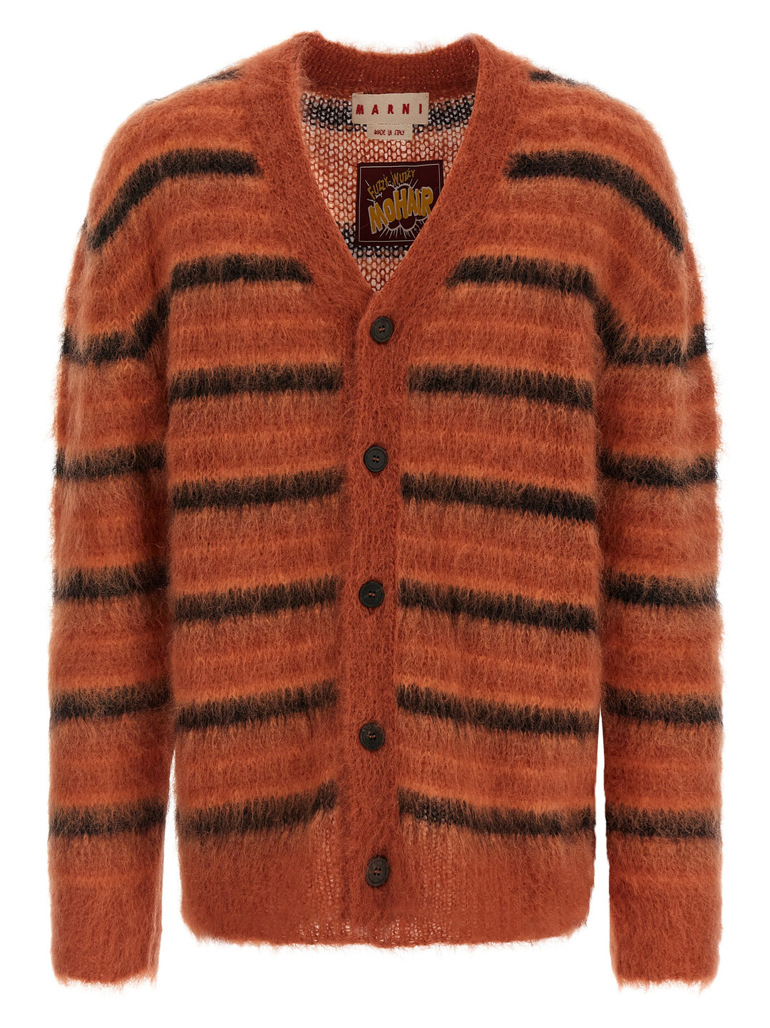 Marni Brushed Striped Cardigan Maglioni - Arancione | 49f88351850bfe5e76258a7df3670d3f545ef1ee
