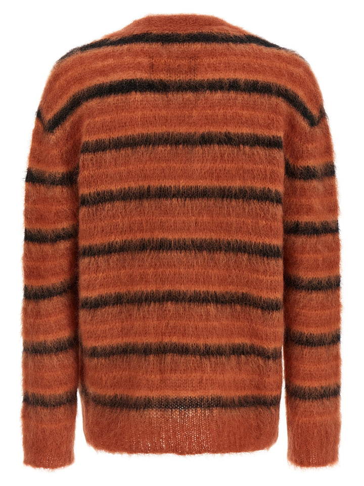 Marni Brushed Striped Cardigan Maglioni - Arancione | 100ba93cace7b9c26c37169d50f3ded17b9e8c36