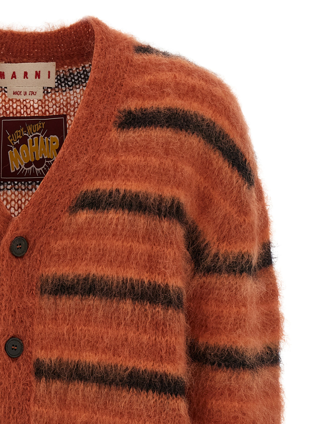 Marni Brushed Striped Cardigan Maglioni - Arancione | b991dc2d15edf17d86447f38dcca5734ba5474a1