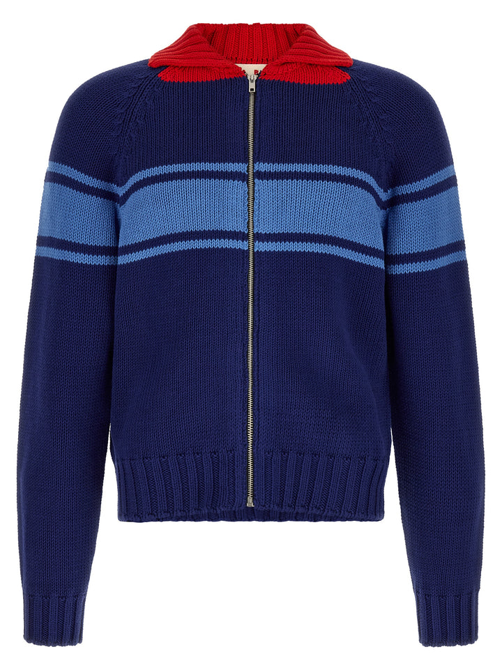 Marni Color Block Details Cardigan Maglioni - Blu | 1030df709bb559bda45520c7ab019b57144d7dae