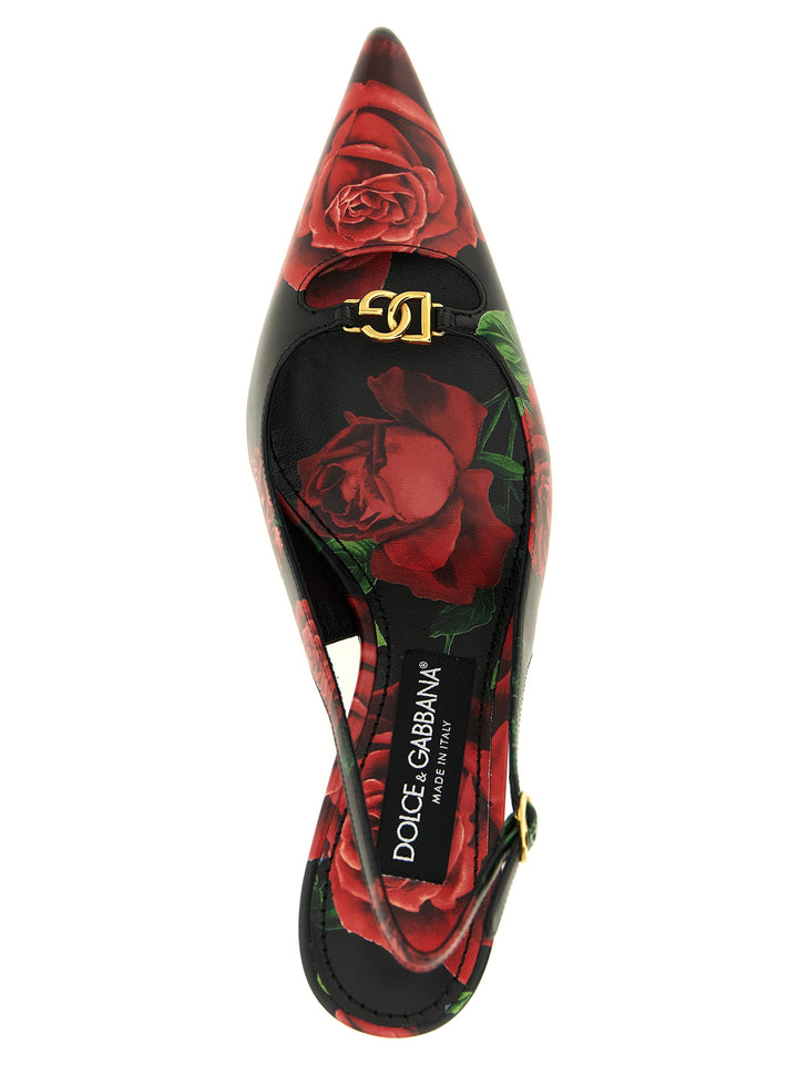 Dolce & Gabbana Rose Print Slingbacks Decollete - Multicolor | 72d8b3af656b74beed4bcea9f01dfe76193beb5c