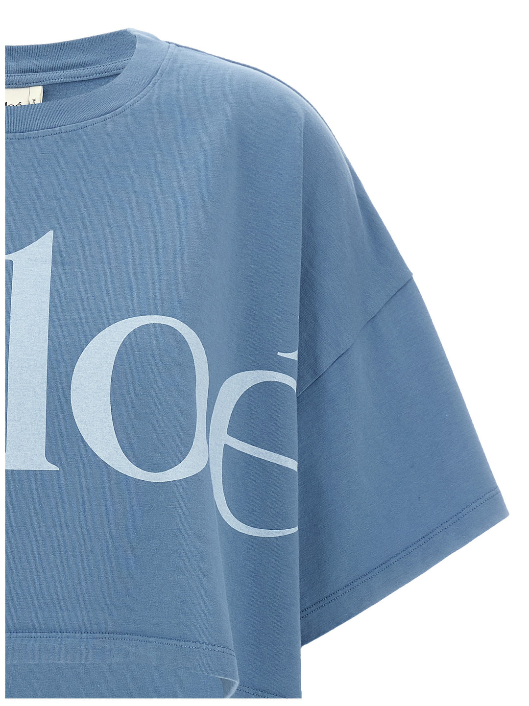 Chloé Logo Crop T shirt - Celeste | 6cfd35c64db30cc2d99cb1a67eb8a6d61bc9e3d5