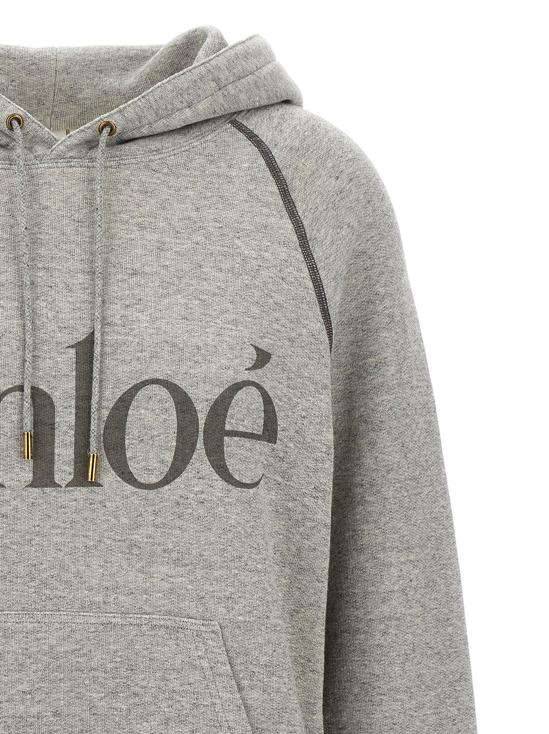 Chloé Logo Hoodie Felpe - Grigio | 99370027e26ef7c3c1244bd12b08d875f21f301e