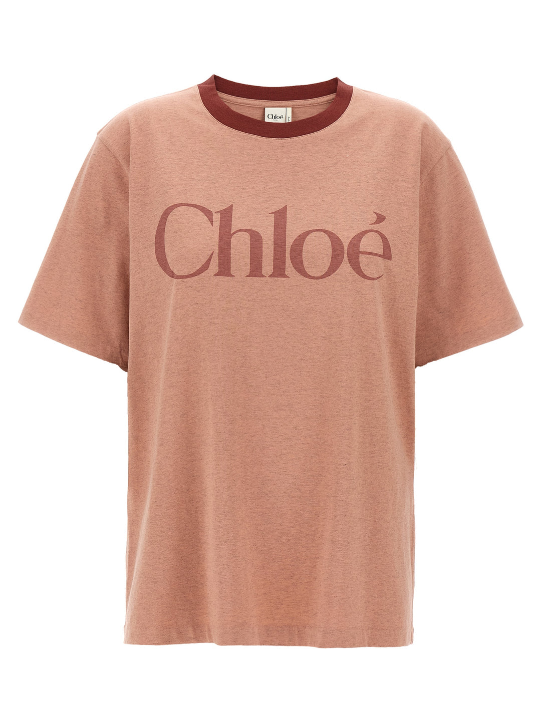 Chloé Logo Print T shirt - Rosa | 09c65f2e7122778f37d42254af0497116a9fca98