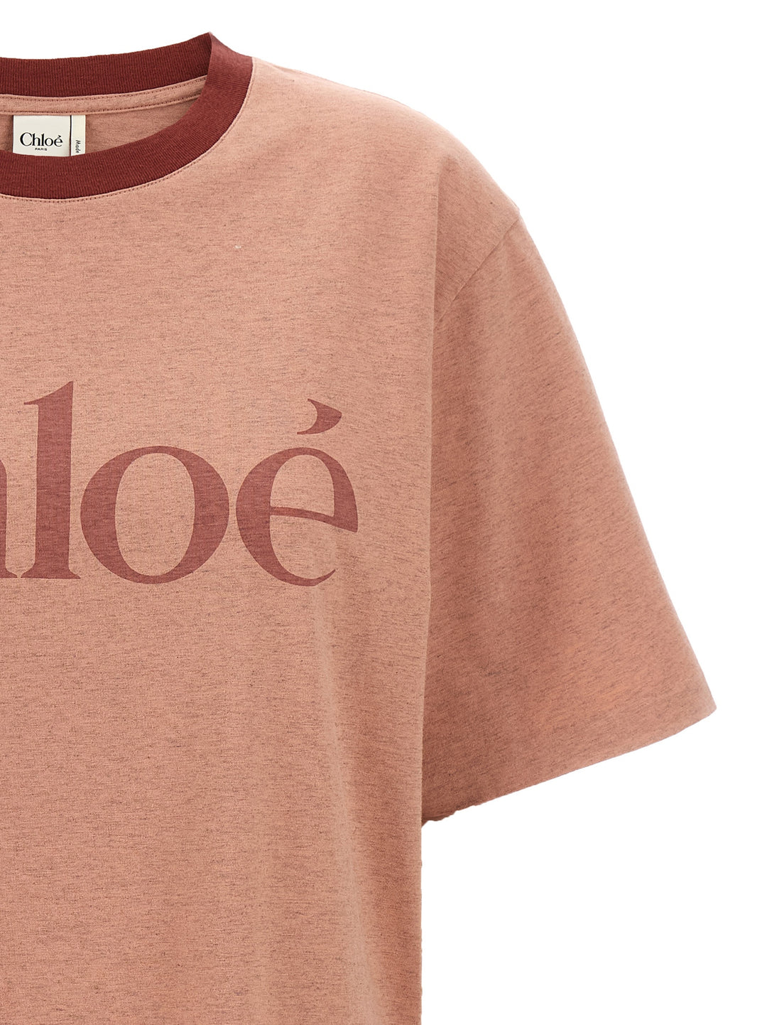 Chloé Logo Print T shirt - Rosa | 9762c2fb74ac01aba74af08524e2b21b1d96aa28