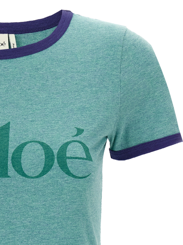 Chloé Logo Print T shirt - Verde | da846431c62345bd5c5be4564bbfbc2528db4d0c