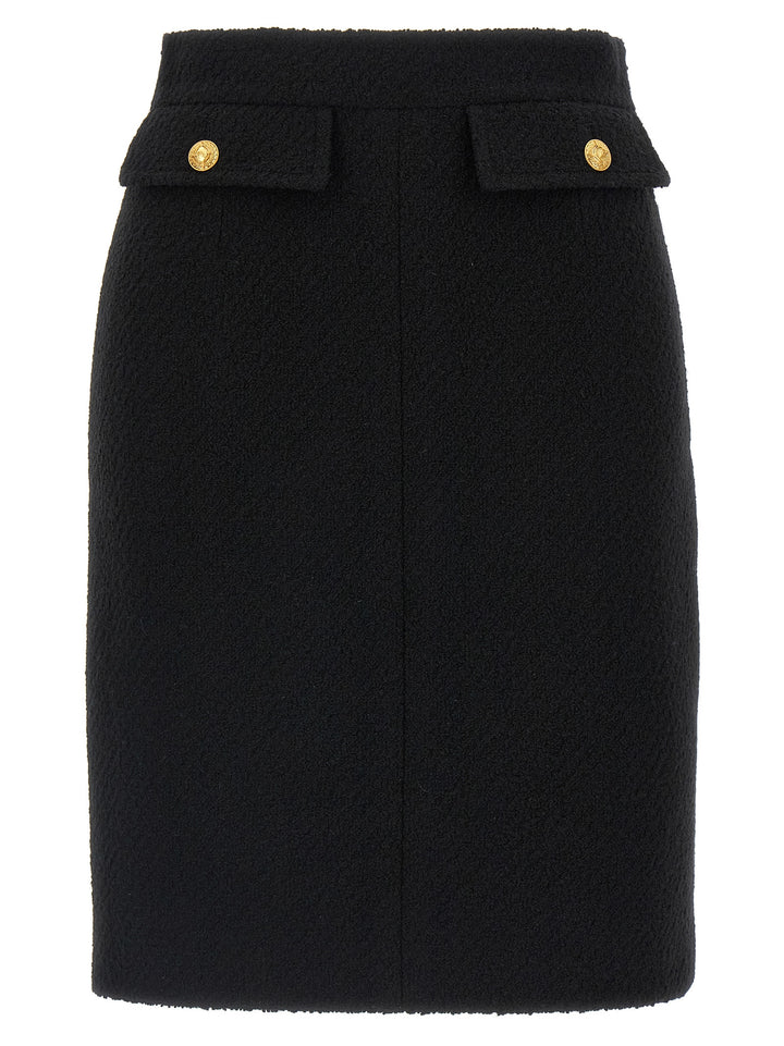 Chloé Bouclé Wool Skirt Gonne - Nero | bdfd85e35af5f365b13e6a204394ebb05a87f680