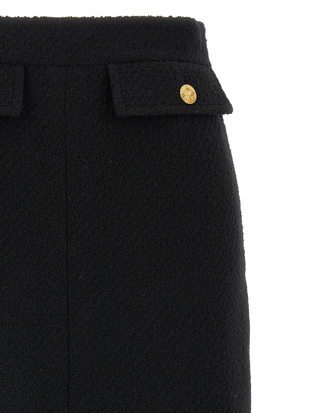Chloé Bouclé Wool Skirt Gonne - Nero | b838e18b267786c2405642b3eaa47c2e62d56903