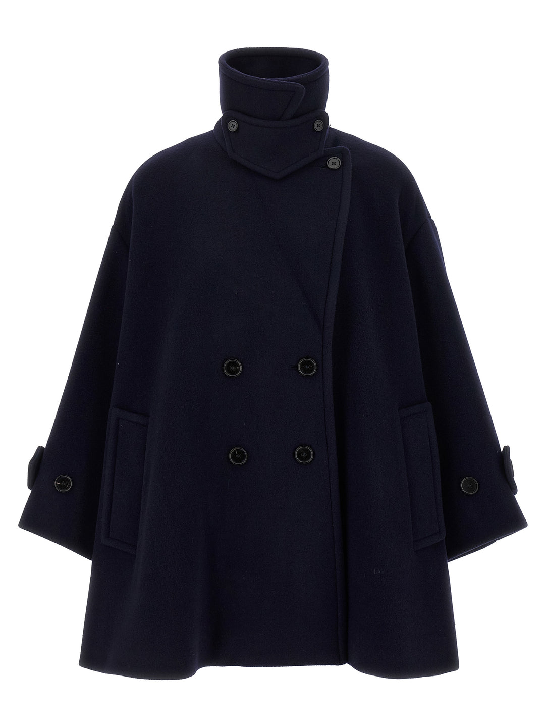 Chloé Double Breasted Wool Coat Trench e Impermeabili - Blu | d0180844f7dd9594f0d119f3f0302ff3fef834ed