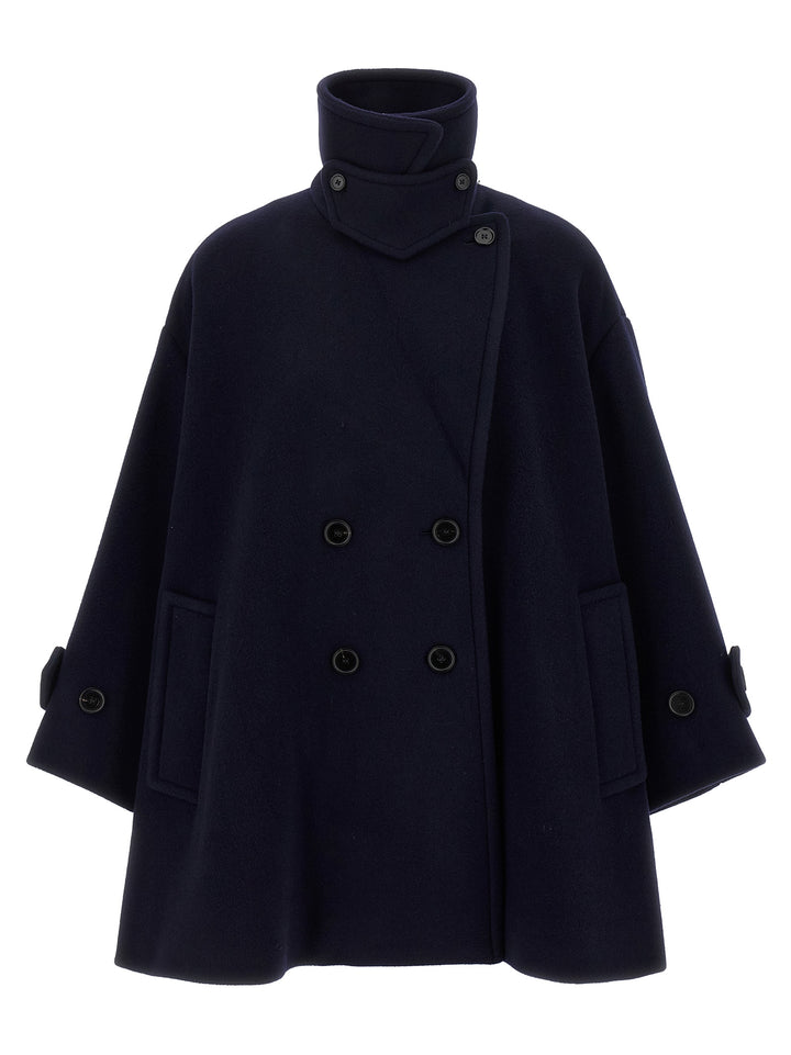 Chloé Double Breasted Wool Coat Trench e Impermeabili - Blu | d0180844f7dd9594f0d119f3f0302ff3fef834ed