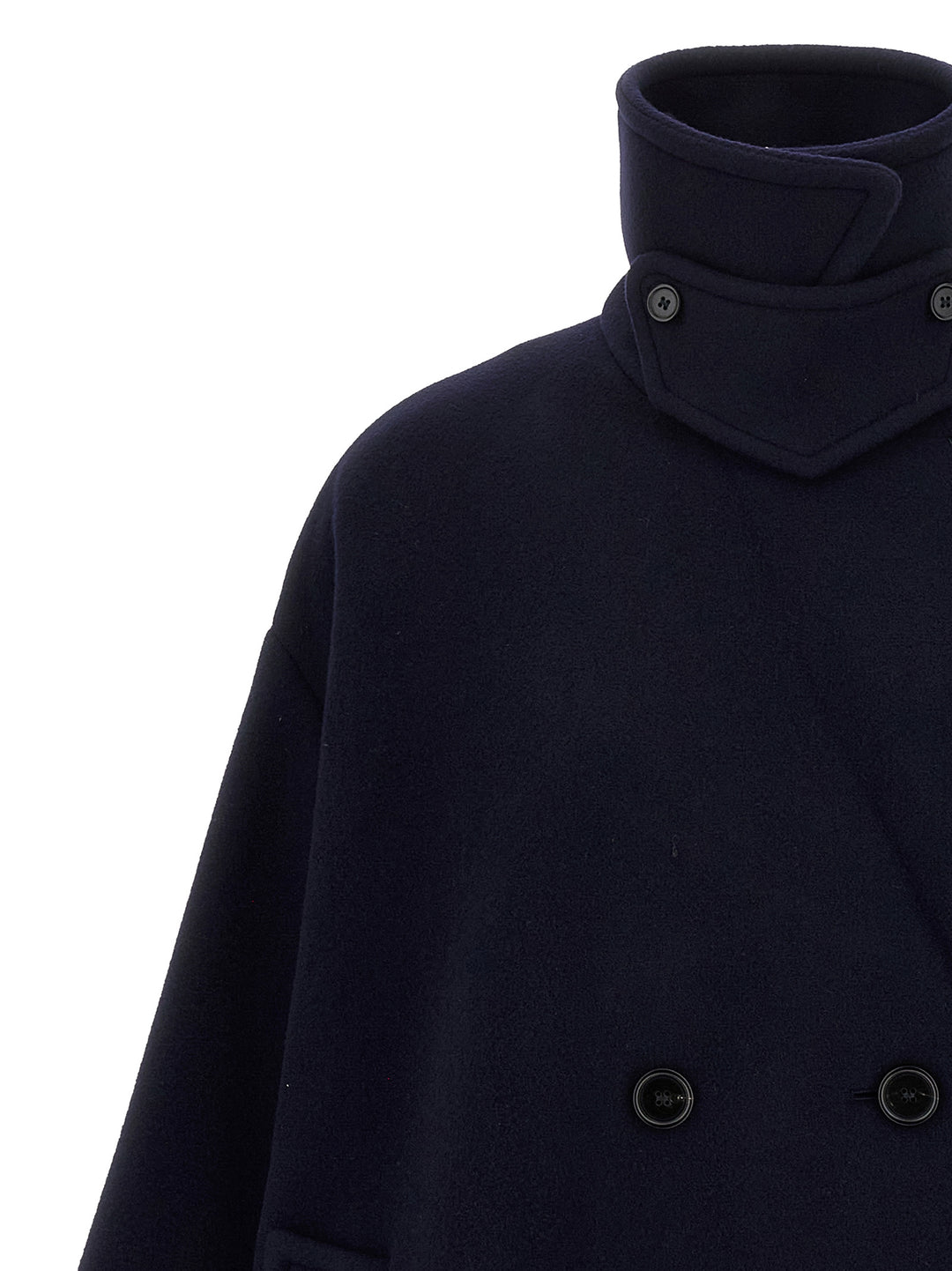 Chloé Double Breasted Wool Coat Trench e Impermeabili - Blu | c7ca3c82ae277459a3d98b3586f6d9ad934d2fb0