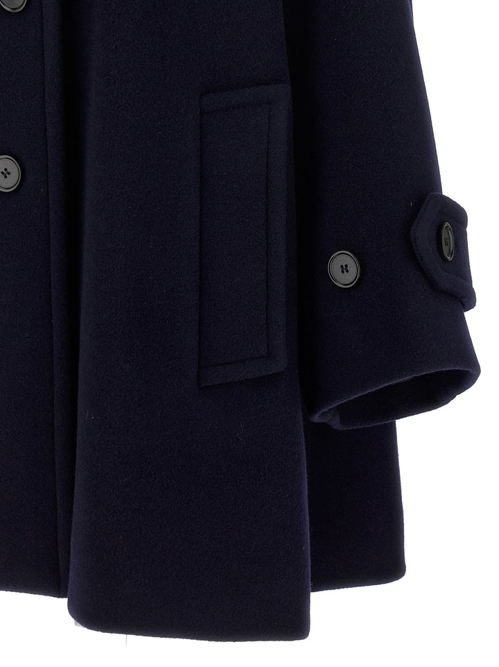 Chloé Double Breasted Wool Coat Trench e Impermeabili - Blu | 1bb2df07a9212ae5ba3fca214cdabc0cd7b414b4