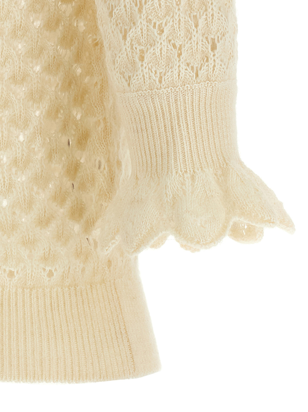 Chloé Pointelle Knit Maglioni - Bianco | d9dff377c5512e849385d527490d8da123a43d26