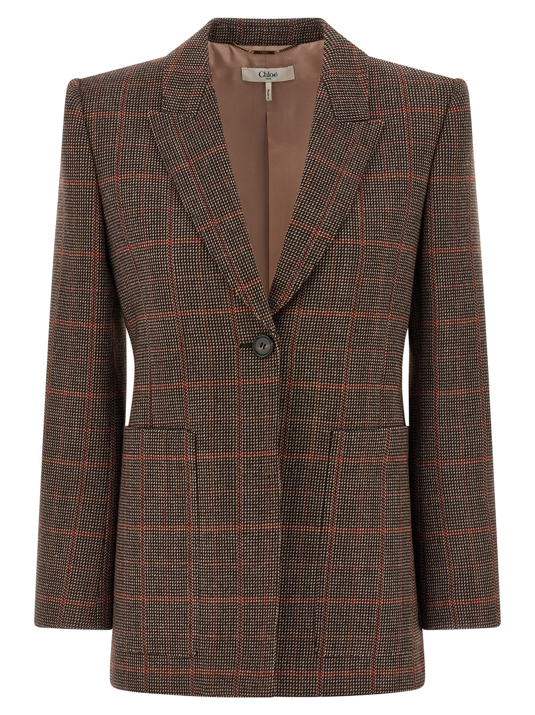 Chloé Check Wool Blazer BlazerS - Marrone | 739781a0415b789c095cb3058eecae4426112fc2