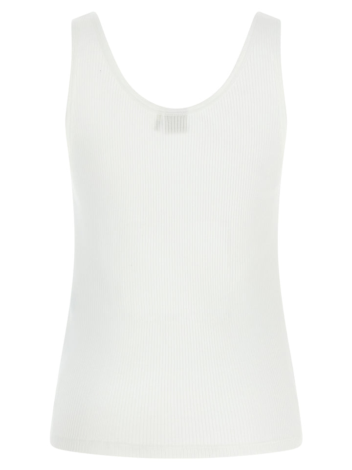 Chloé Logo Embroidery Top Top - Bianco | f6d66c12f3cfa93dde977c094de28c95002d86c4