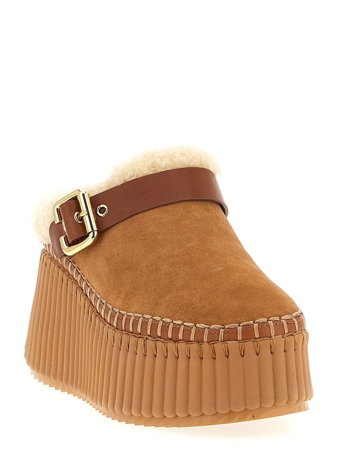 Chloé Nama Zeppe - Marrone | a86f26de04057954f52b7780abe9f2d888c5426e