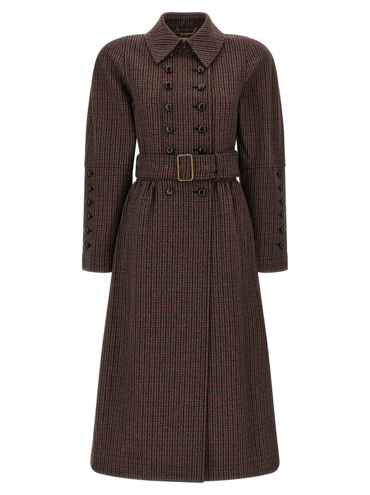 Double-Breasted Coat Trench E Impermeabili Marrone