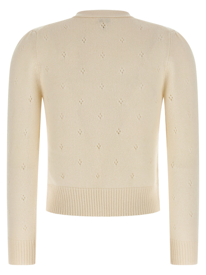 Chloé Jacquard Logo Sweater Maglioni - Bianco | 0b29571932629dd0c3347c9b66fd43d5b91100e0