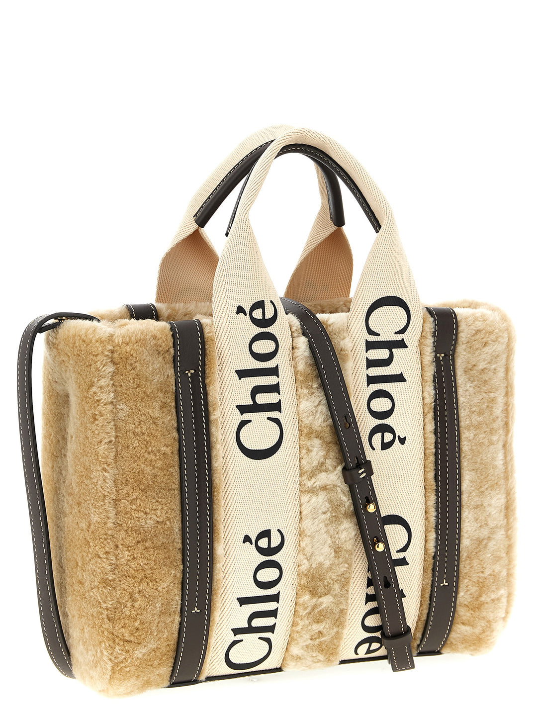 Chloé Woody Borse a Mano - Beige | e98b95c43d4706f445eaf8f76f694821e05edc50