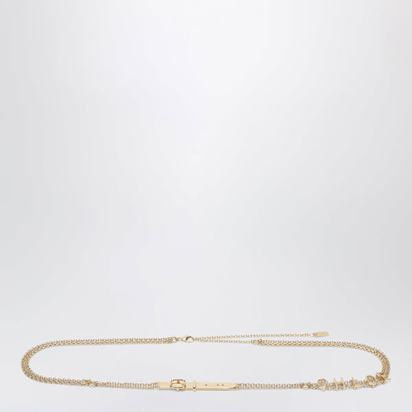 Gold-Tone Belt With Logo Lettering