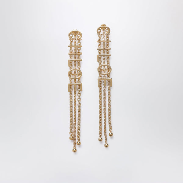 Gold-Tone Earrings With Logo Lettering