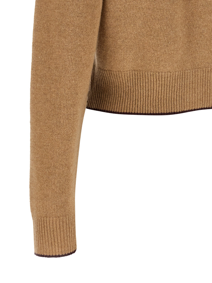 Chloé Heart Intarsia Cardigan Maglioni - Beige | c47f65afb5a0518494d4356fd5b5a0b7a85f21da