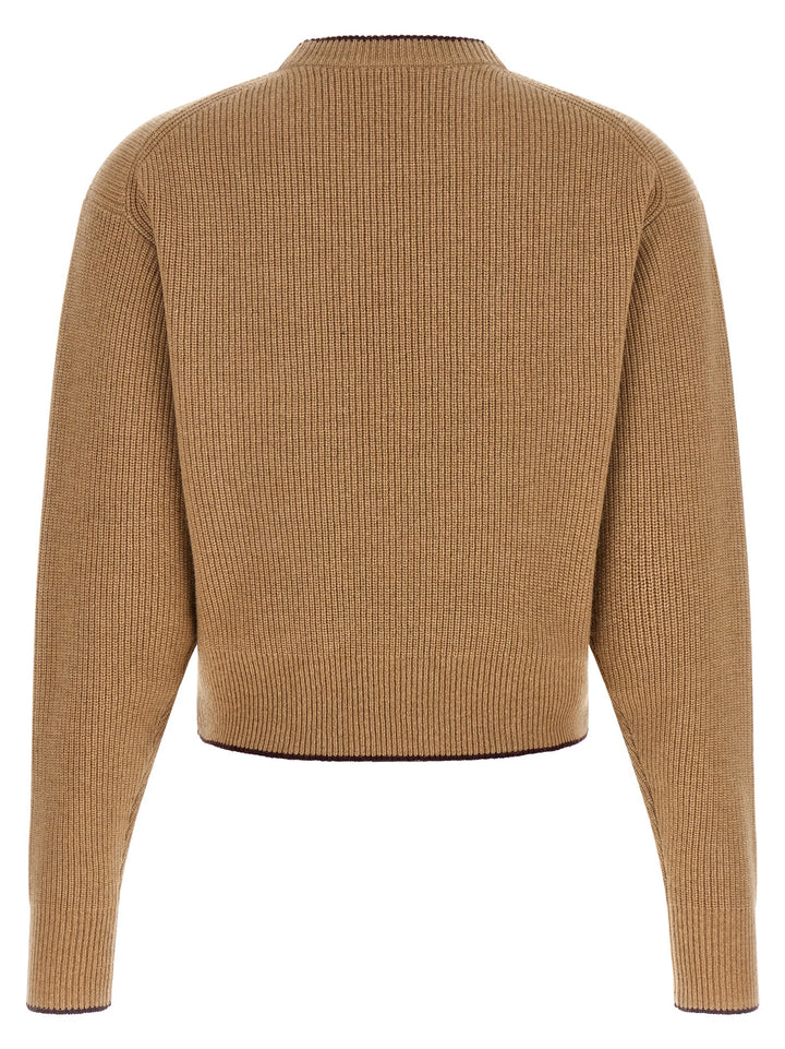 Chloé Heart Intarsia Sweater Maglioni - Beige | 07f281f22bce43c437b42fc765b1e77f37bad968