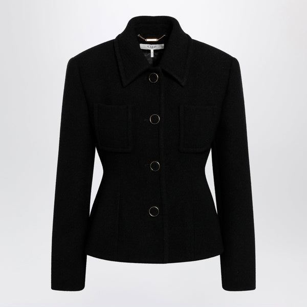 Black Wool-Blend Jacket
