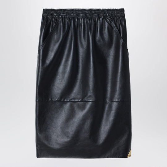 Black Pencil Skirt In Plongé Nappa Leather