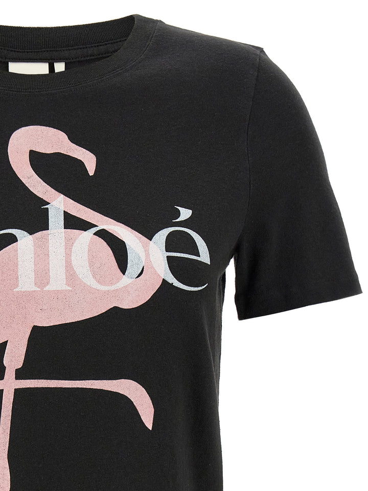 Chloé Printed T shirt - Nero | 0615197a5e8f3bcaf8bd865d78eeb9dd9f30f806