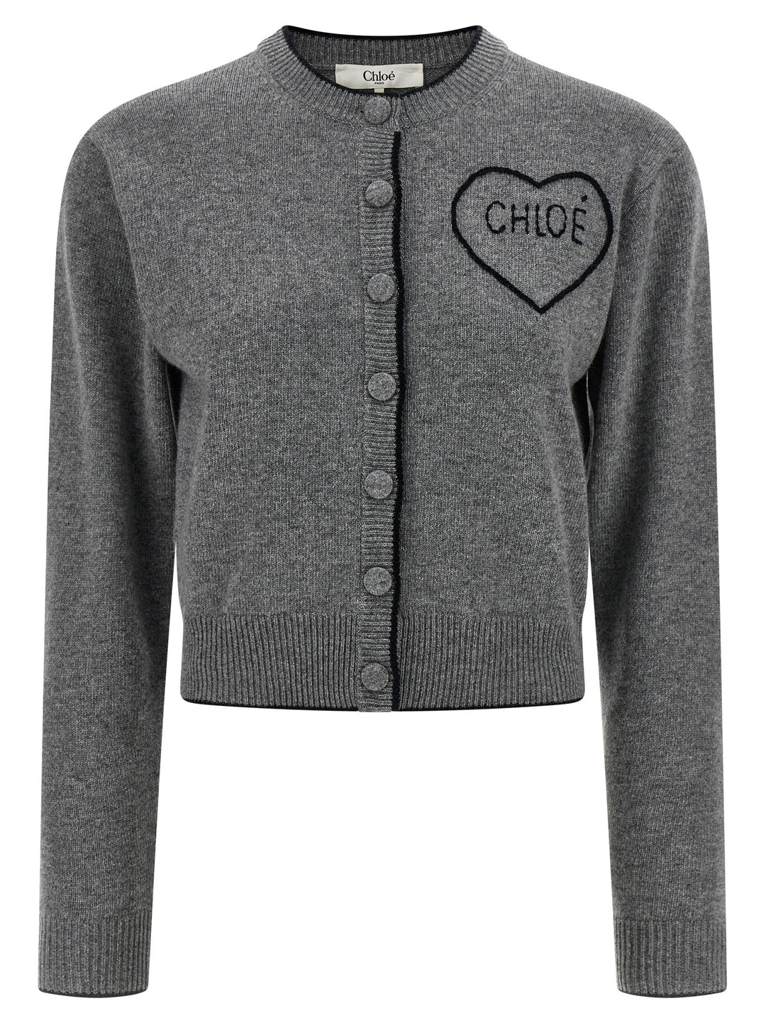 Chloé Embroidery Cardigan Maglioni - Grigio | bc7a72bf0ac55dd5718cbe932195ae7920ea78c8