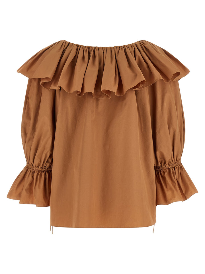 Chloé Ruffle Blouse Camicie - Beige | efd548550d327212e422f576d81beed96529dd0a