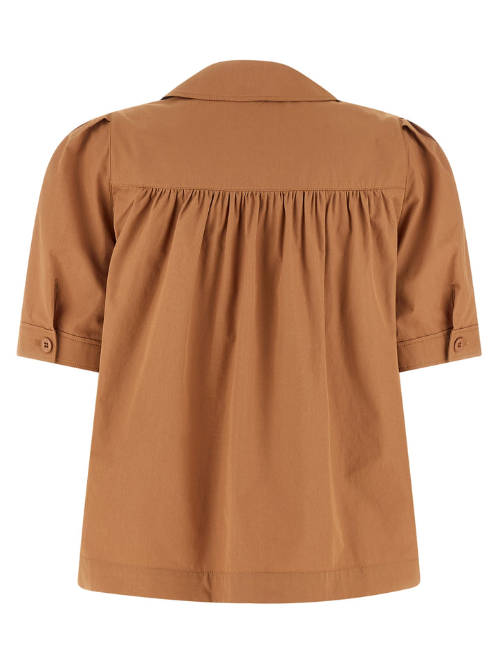 Chloé Logo Embroidery Shirt Camicie - Marrone | 1e9c22583a3bc2c3c804eb613e60b970afe704cc