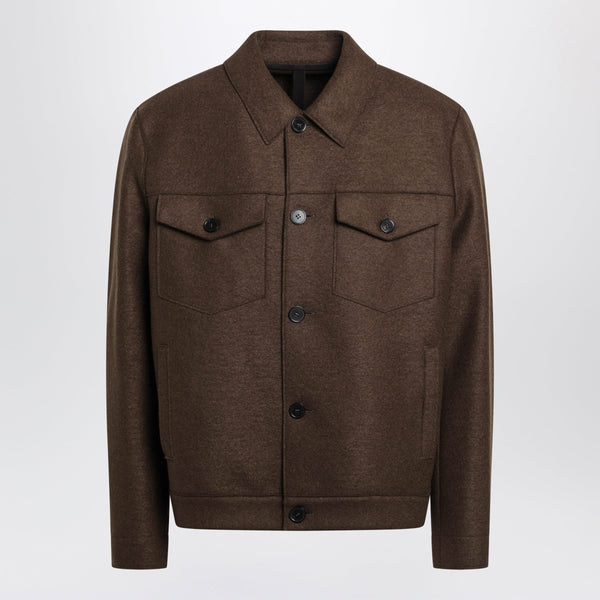 Camicia-Giacca In Lana Marrone