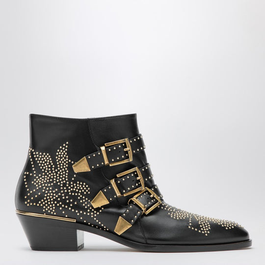 Susanna Ankle Boots In Black With Studs