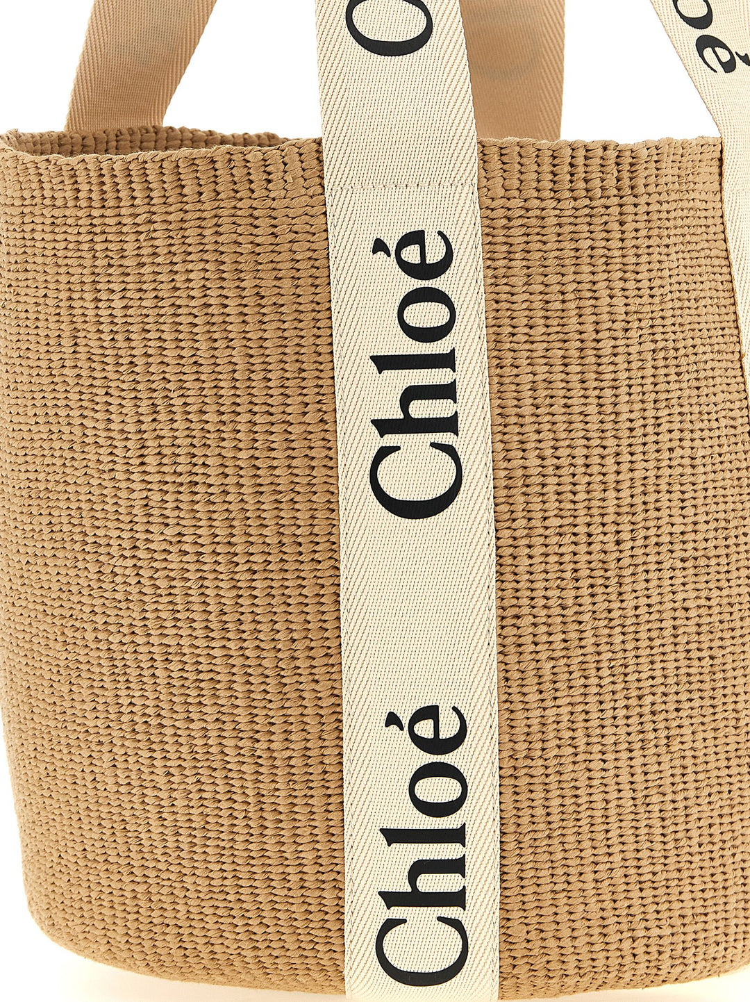 Chloé Woody Tote - Beige | 3af7d514e1a89a0d633db2e0fcb753e7df754d64